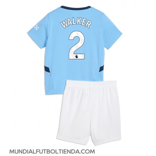 Camiseta Manchester City Kyle Walker #2 Primera Equipación Replica 2024-25 para niños mangas cortas (+ Pantalones cortos)